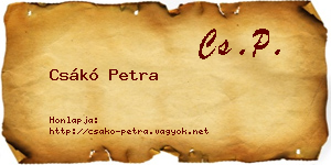 Csákó Petra névjegykártya